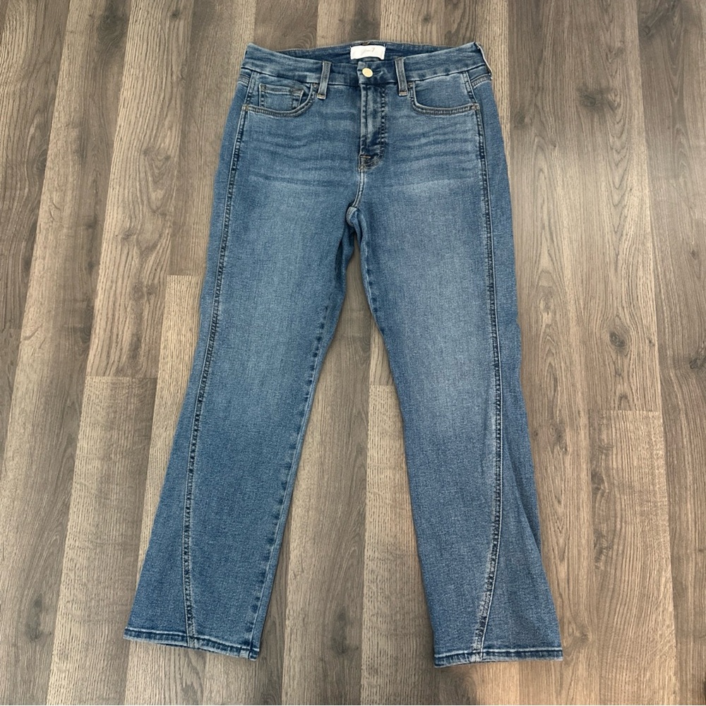 Jen7 Ankle Straight Blue Jeans Women's Size 4 Mid (10”) 28x25